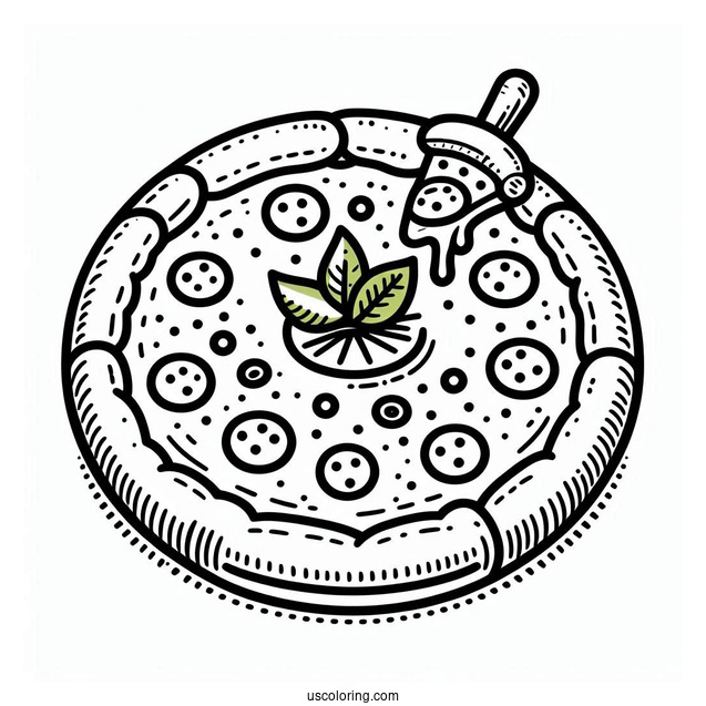 Easy Outline Of a Pizza To Color For Preschoolers