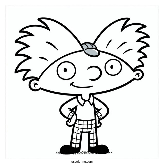 Nickelodeon Coloring Page Of Cute Arnold Outline For Kids