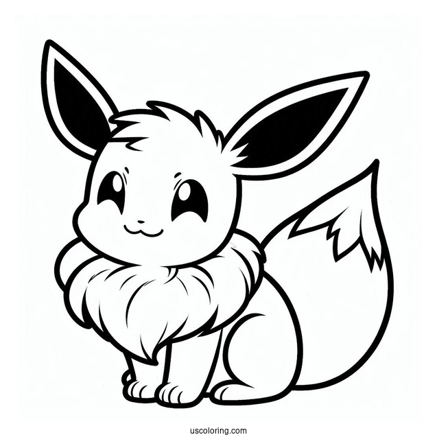 Smiling Eevee To Color
