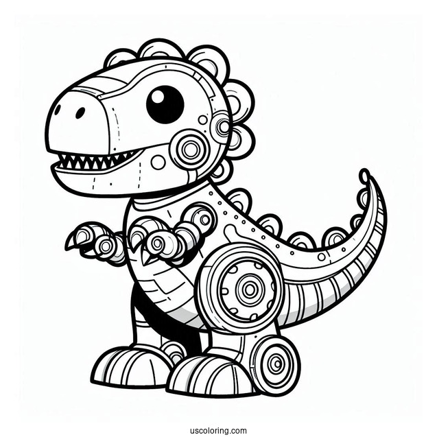 Robot Dinosaur Coloring Sheet