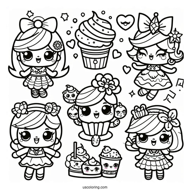 Shoppies And Shopkins Coloring Sheet