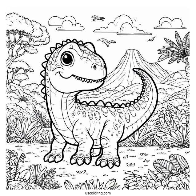 Smiling Camarasaurus Coloring Page For Kids