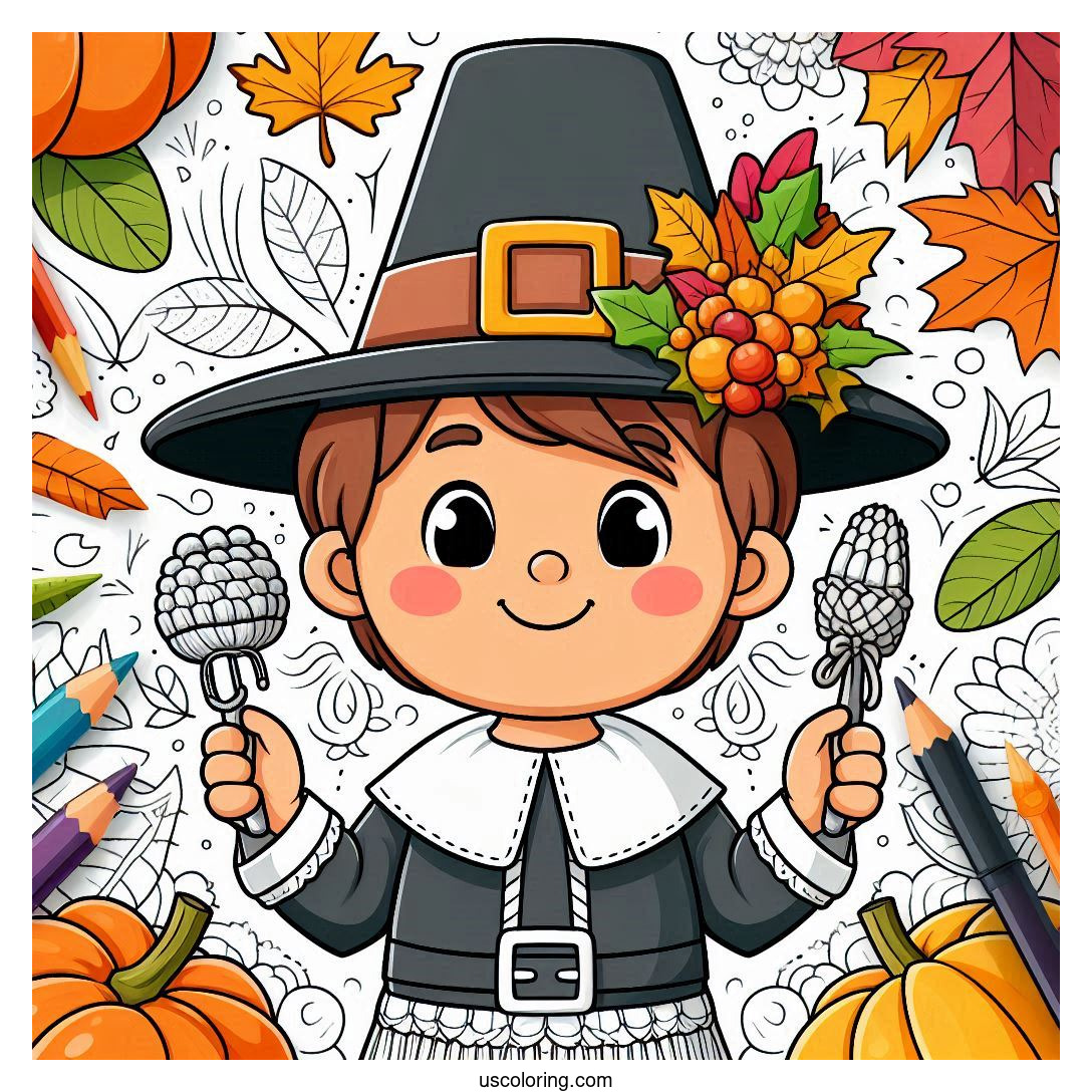 Pilgrim Coloring Pages Featured Image