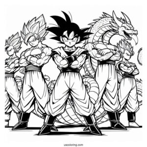 Dragon Ball Z Dragon Team Coloring Page