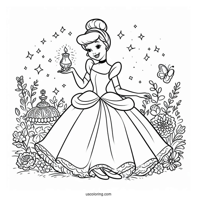 Cinderella Happily Ever After Coloring Sheet