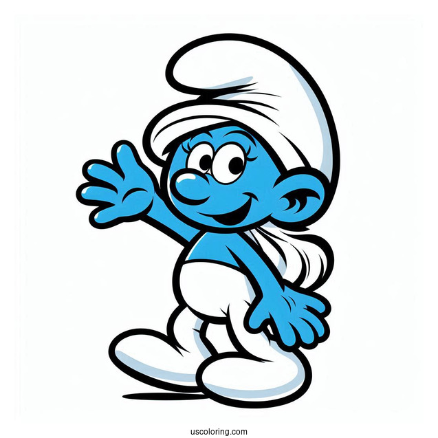 Cartoon Smurf Sassette Coloring In