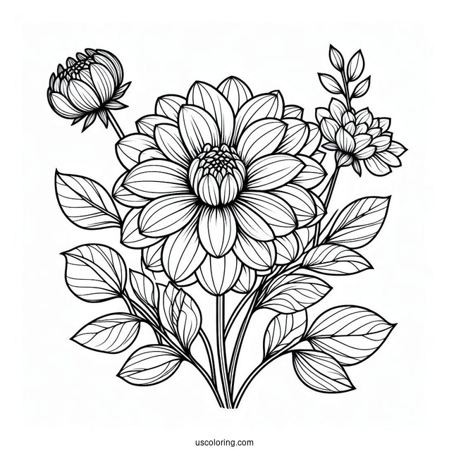 Flower Coloring Pages Of Linda s Baby Dahlia