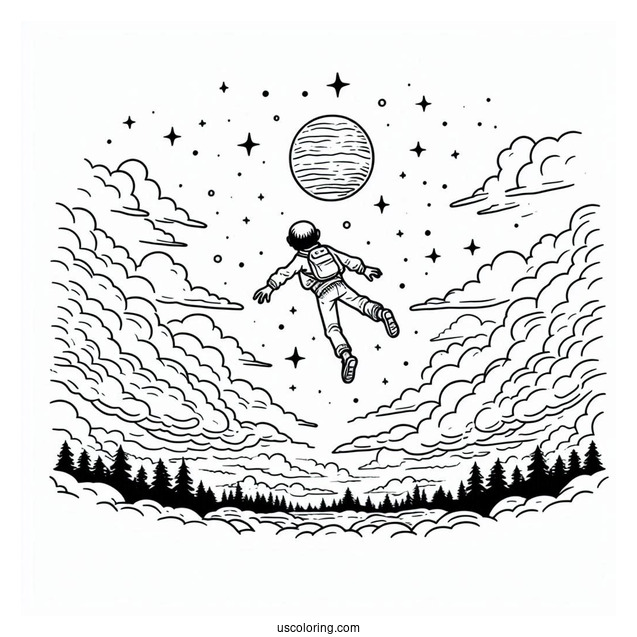 Max Floating In The Sky Coloring Page