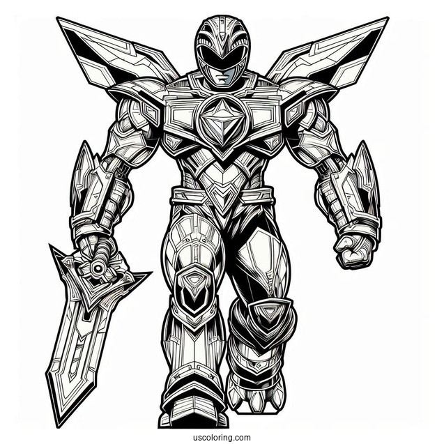 Detailed Power Rangers Megazord Coloring Sheet
