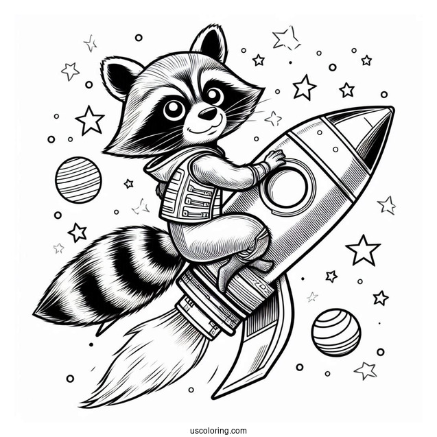 Rocket Raccoon Coloring Page From Guardians Of The Galaxy