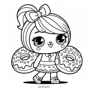 Easy Donnatina Shopkins Carrying Donuts To Color