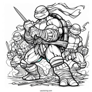 Simple Teenage Mutant Ninja Turtles Coloring Page