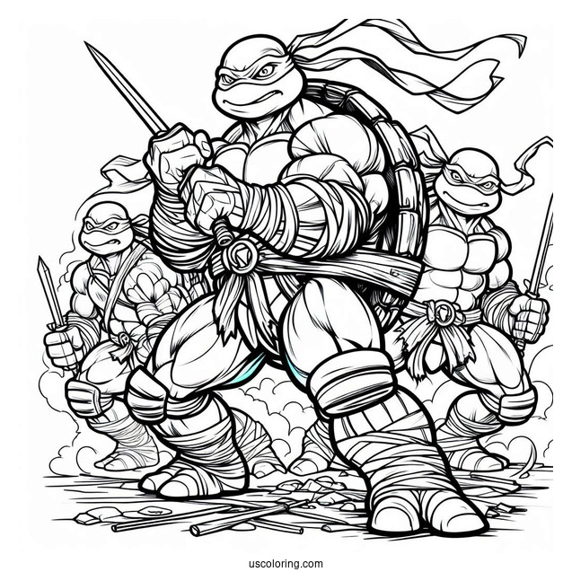 Simple Teenage Mutant Ninja Turtles Coloring Page