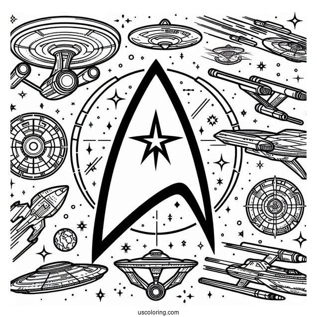 Star Trek Coloring Page Of Starfleet Command Logo