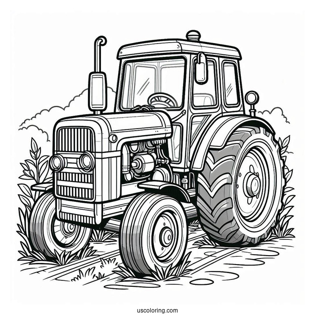 Farm Tractor To Color