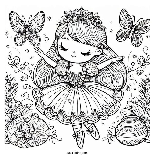 The Sugar Plum Fairy From Nutcracker To Color