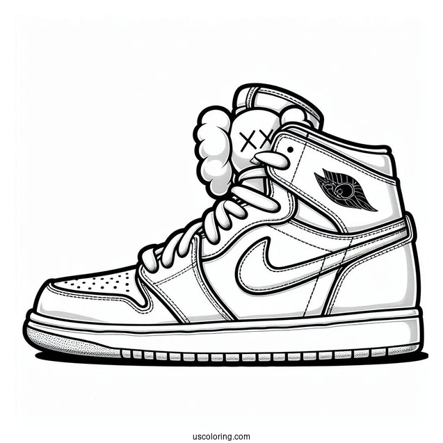 Air Jordan KAWS Coloring Page