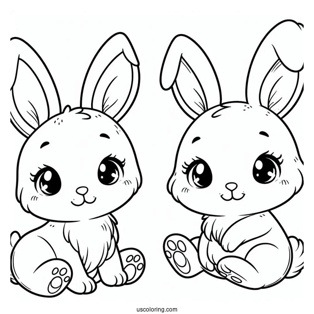 Cute Rabbit With Big Floppy Ears To Color