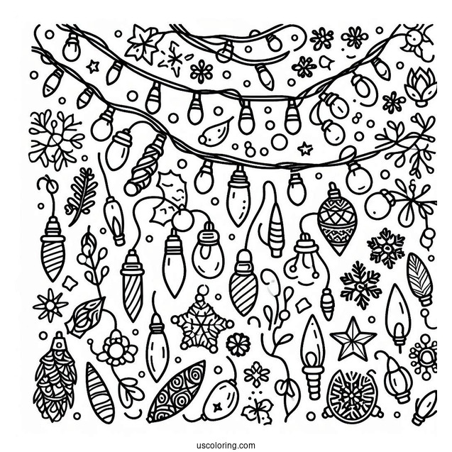 Lots Of Small Christmas Lights To Color
