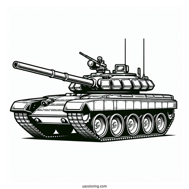 Outline of T-14 Armata Tank For Kids