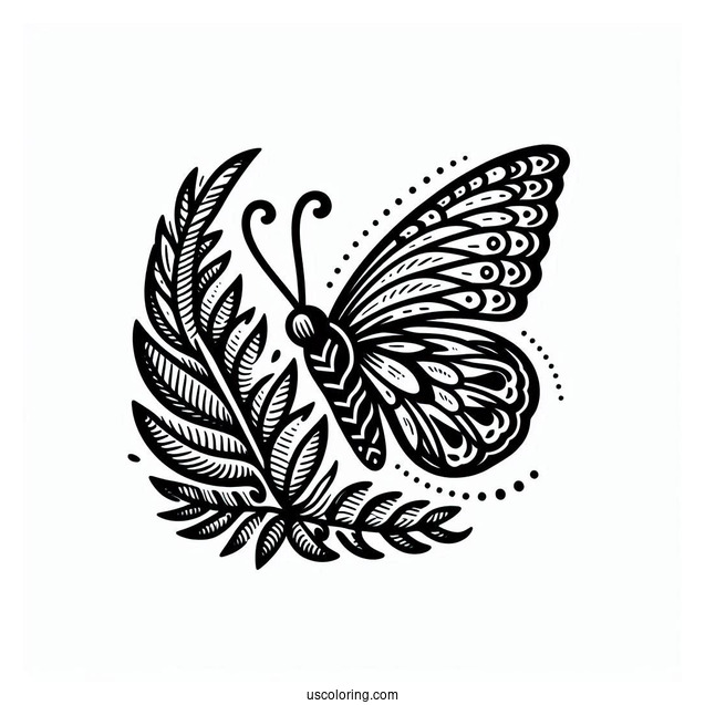 Tropical Butterfly Coloring Sheet
