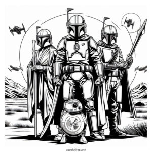 The Mandalorian Poster Coloring Sheet