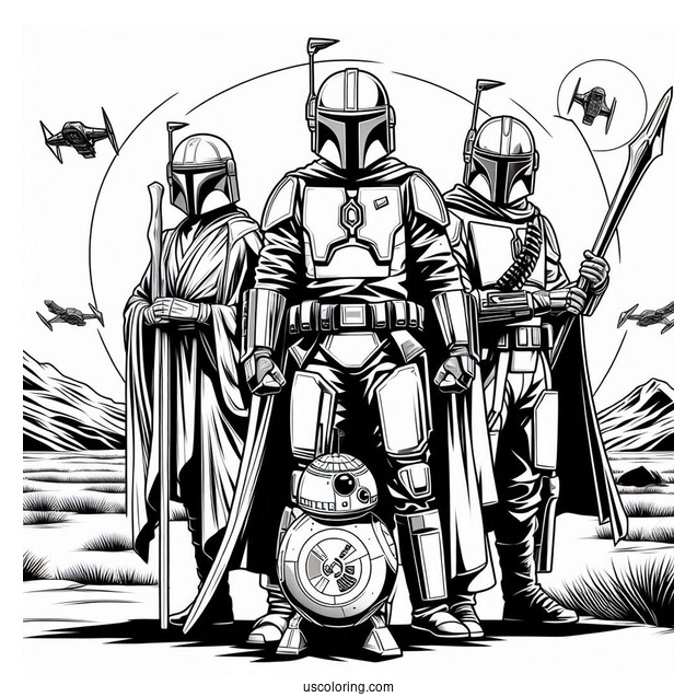 The Mandalorian Poster Coloring Sheet