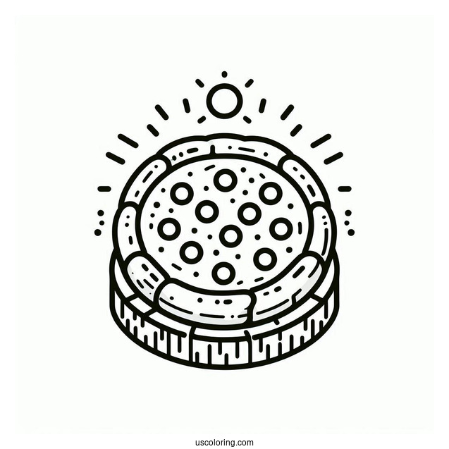 Simple Outline Of a Pizza For Preschoolers