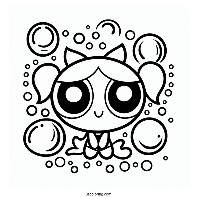 Bubbles Coloring Page For Kids