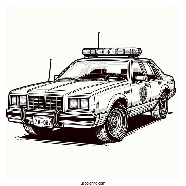 1980s Style Patrol Car To Color