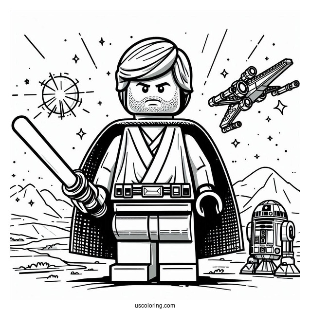 Coloring Page Of Lego Luke Skywalker