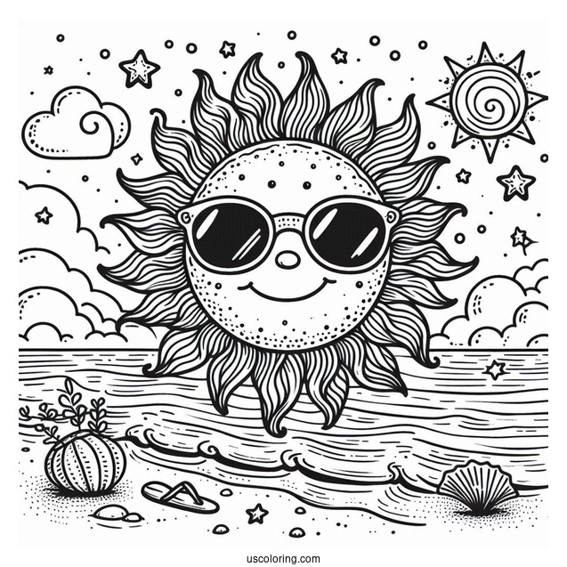 Sun Wearing Sunglasses At The Beach