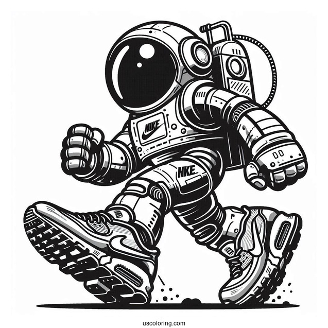 Nike Coloring Page Of Air Max Robot For Kids