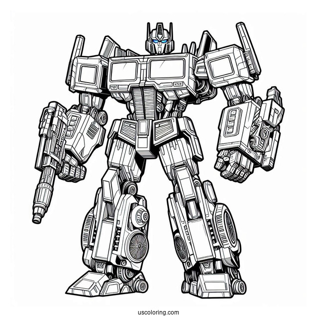 Optimus Prime Robot Coloring Sheet