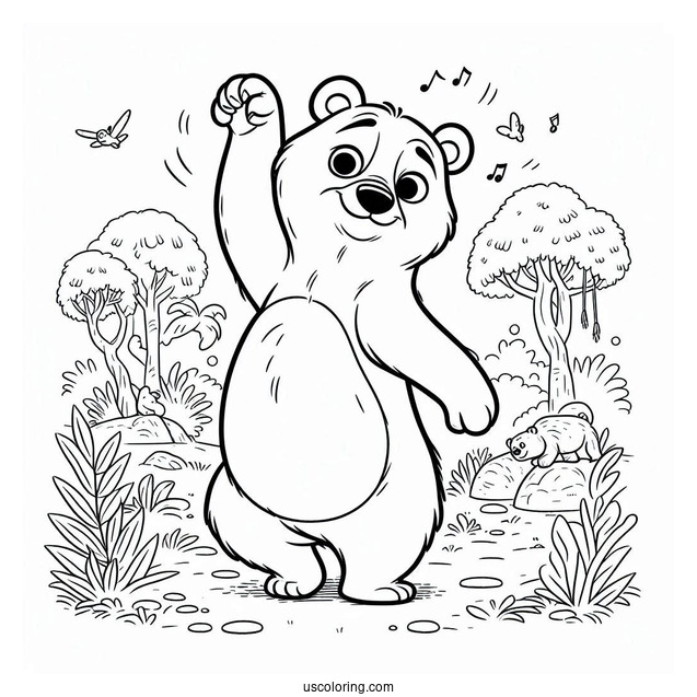 Baloo Bear Coloring Page From Jungle Book Dancing