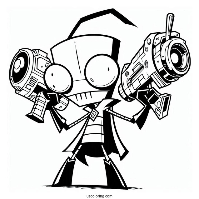 Nickelodeon Coloring Page Of Detailed Invader Zim