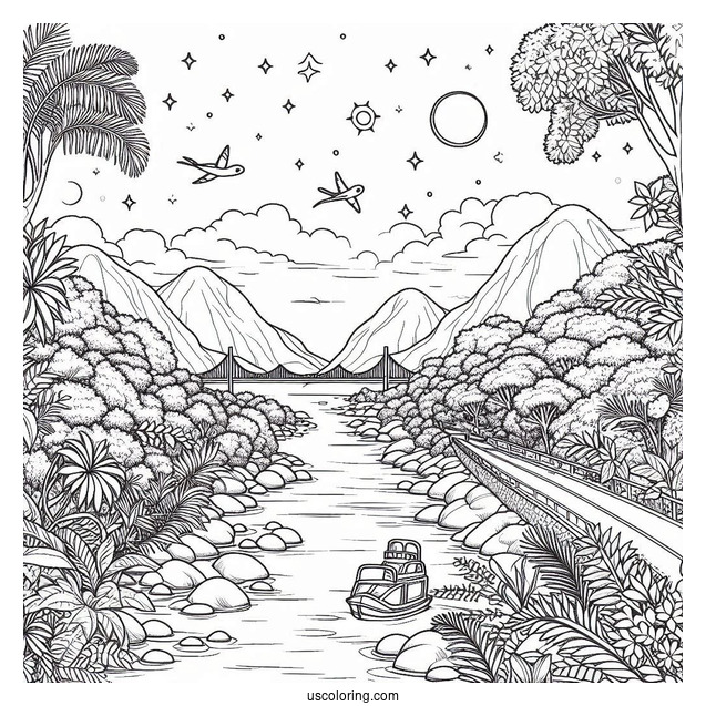 Rio Pedro In The Sky Coloring Page For Preschoolers