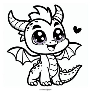 Sypro Coloring Page Kawaii Sparx Coloring Page For Preschoolers