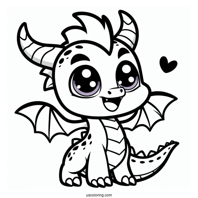 Sypro Coloring Page Kawaii Sparx Coloring Page For Preschoolers