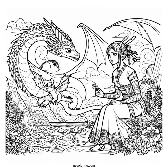 Detailed Raya And The Last Dragon Sisu Coloring Page