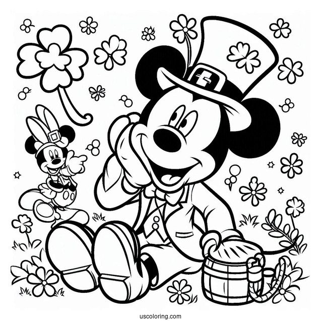Mickey Mouse St Patrick_s Day Coloring Page For Kids