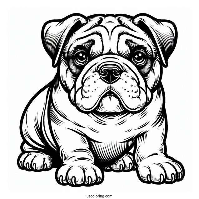 Coloring Page Of American Bulldog