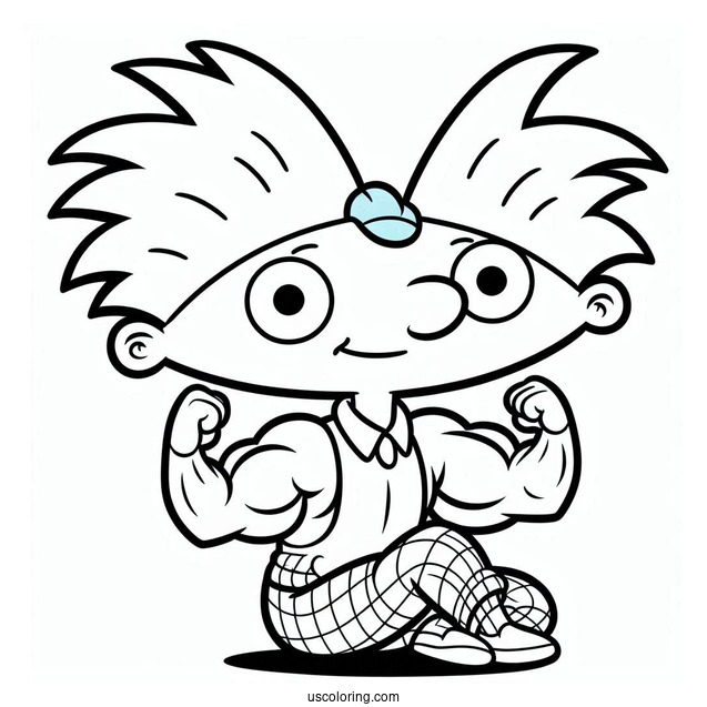 Nickelodeon Coloring Page Of Cute Arnold Outline For Kids