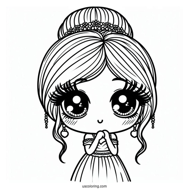Female Shy Guy Coloring Page With Lashes And Dress