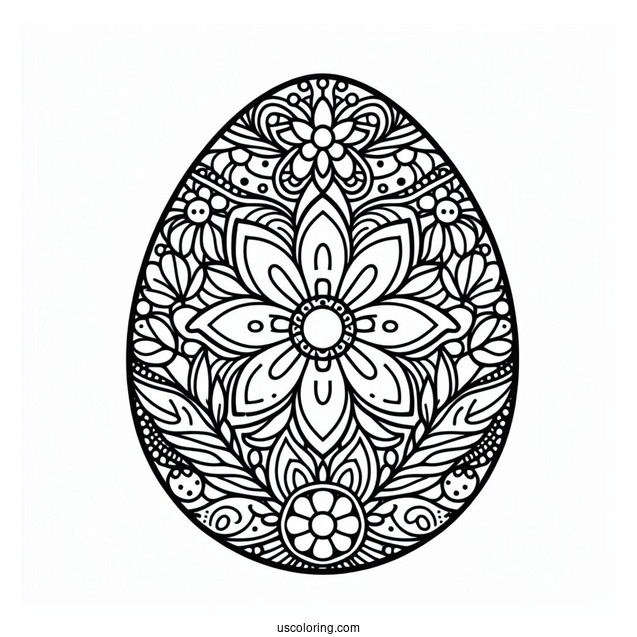 Easter Egg Flower Mandala Design