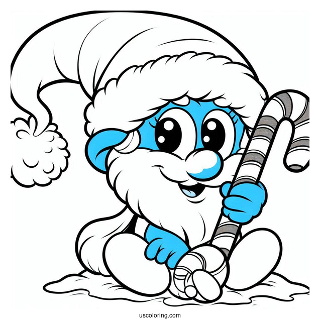 Santa Smurf With Christmas Candy Canes