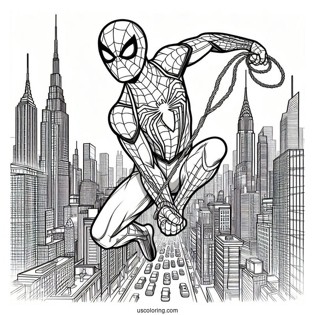 Spider-Man With Web Slinger In City