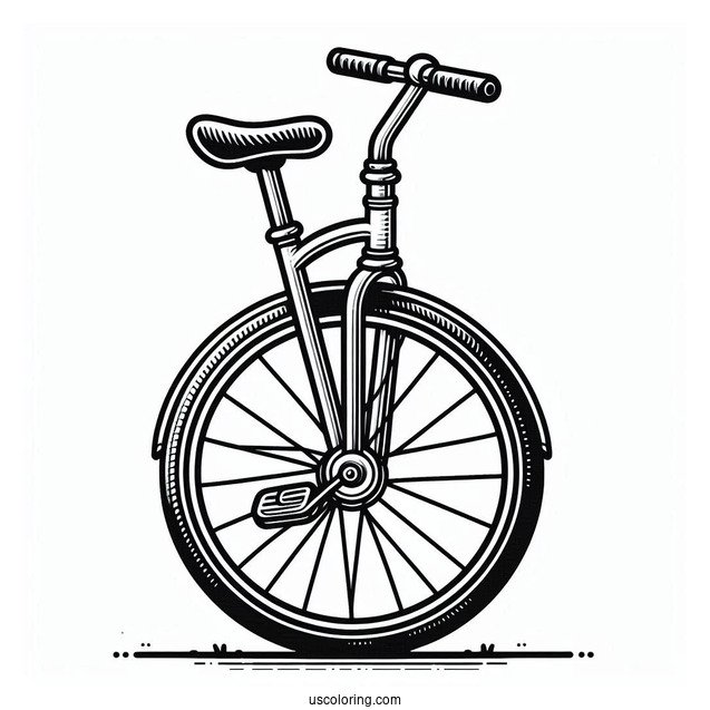 Bicycle Coloring Page Of Easy Unicycle