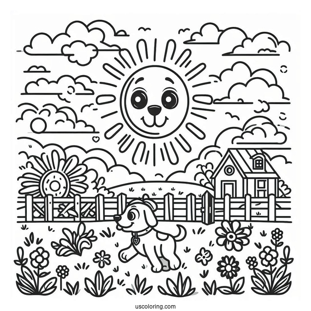 Simple Outline Of Sky To Color For Kids