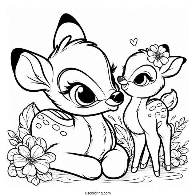Bambi With Flower And Thumper Sisters